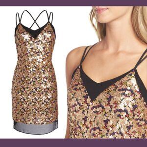 Adelyn Rae Becca Sequin Mini Dress Anthropologie Size L